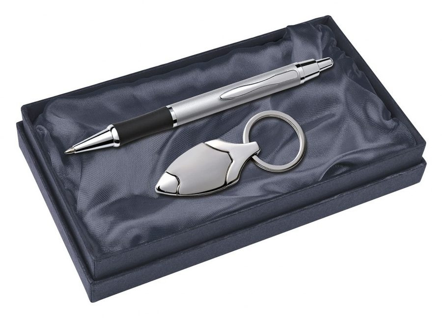 Set ballpoint and keyring - matt, product image