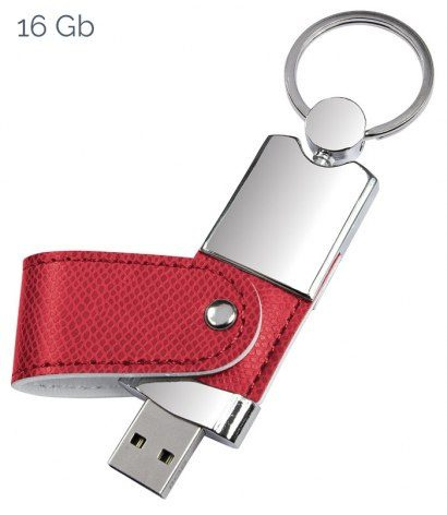 USB leather red, product image (1)
