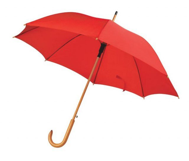 Umbrella red wooden handle d=105 cm, product image (1)