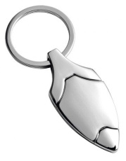 Keyring shield satin / chromed