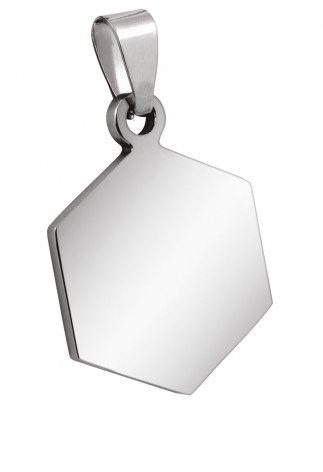 Pendant hexagon small steel 19 × 25mm, product image (1)