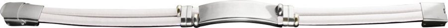 Bracelet double ribbon white and steel, product image