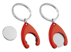 Keyring red - satin euro