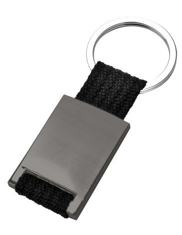 Black burnished fabric keyring, product image (1)