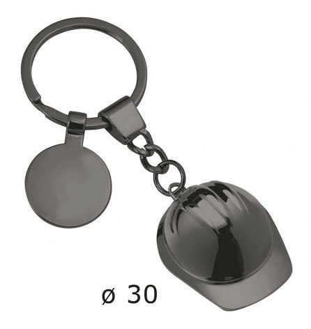 Keyring working helmet 30 mm burnished, product image (1)