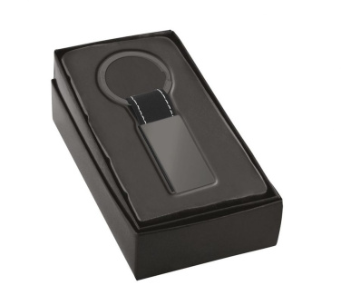 Black PU burnished rectangular keyring, product image (4)