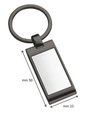 Brunit shaped rectangular keyring, product image (2)