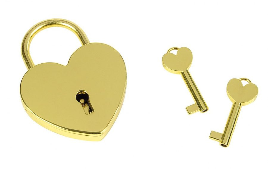 Golden heart padlock, product image (1)