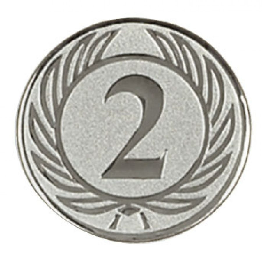 Silver second-place medal insert, 25 mm, product image