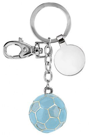 Keyring football ball light blue, product image