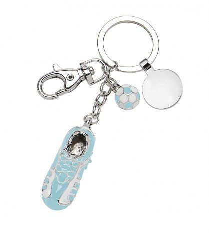 Keyring football shoe white light blue, product image (1)