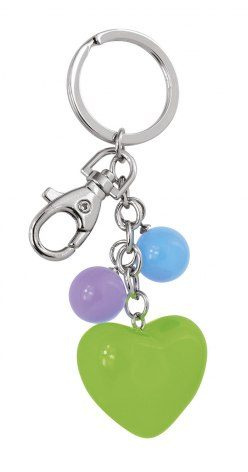 Keyring acrylic heart green, without box, product image