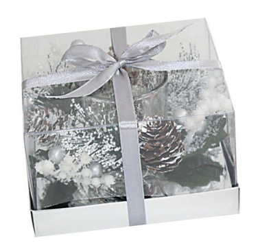 Silver colour glass candle, product image (2)