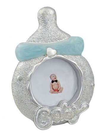 Photo frame baby's bottle sky-blue, product image (1)