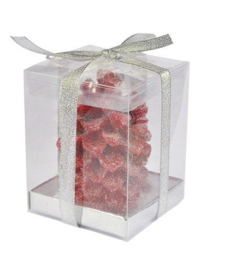 Candle red cone with glitter, product image (2)