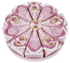 Favor piece of cake pink