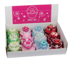 Favor heart/cake cardboard multicolor