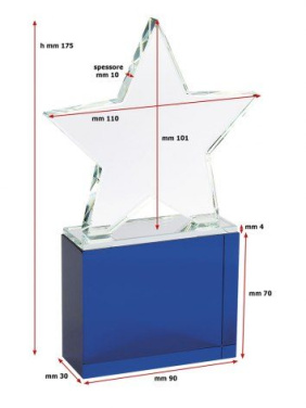 Transparent star blue base 110 × 110 × 10mm, product image (2)