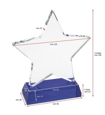 Star award trophy 120 mm - blue base h19, product image (2)