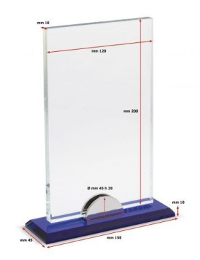 Vetro trasp.200 × 120 c/supporto base blu, product image (3)