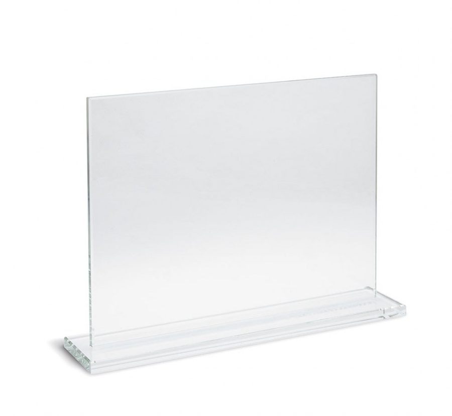 Glass award trophy 180 × 130 × 6 base 200 × 45 × 8 mm, product image (1)