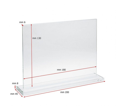 Glass award trophy 180 × 130 × 6 base 200 × 45 × 8 mm, product image (2)