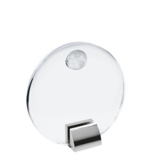 Award trophy glass diameter 140 with world