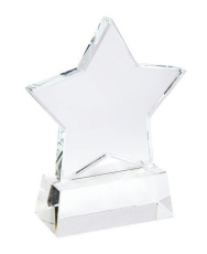 Award trophy star of glass mm100 base