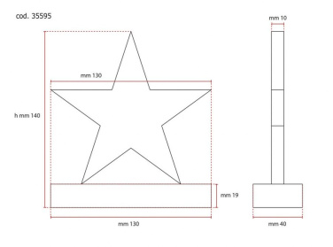 Award trophy glass star mm 130 - base h 19, product image (2)