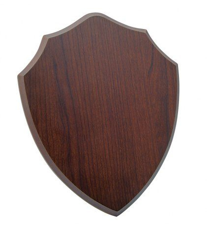 Walnut-finish MDF award plaque, 210 × 260 × 15 mm, product image (1)