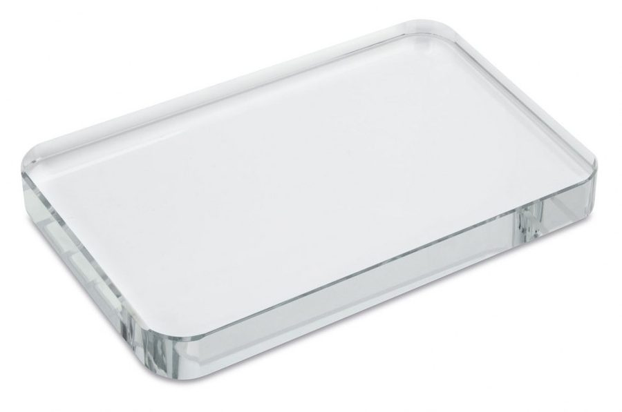 Rectangular glass desk paperweight 80 × 100 h19, product image (1)