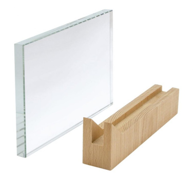 Glass 150 × 220 × 15 mm with wood support, product image (2)