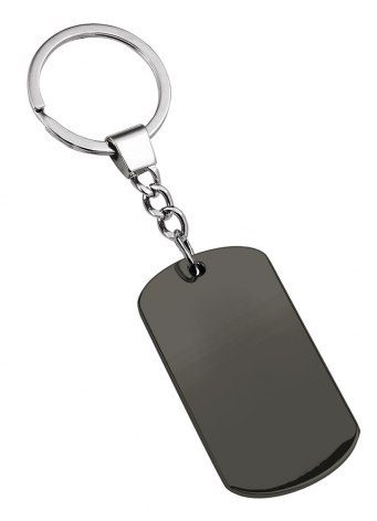 Rectangular keyring black chromed, product image