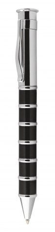 Pen with rings black and chromed, product image (1)