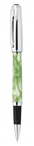Rollerball pen metal green marbled, product image