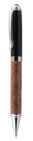 Ballpoint pen wood and metal black, product image (1)