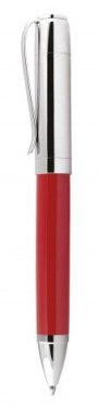 Ballpoint pen metal red, chromed cap, product image (2)