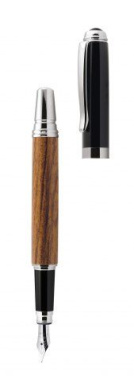 Fountain pen in wood and black metal, product image (4)