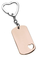 Keyring heart hole-rose gold, without box