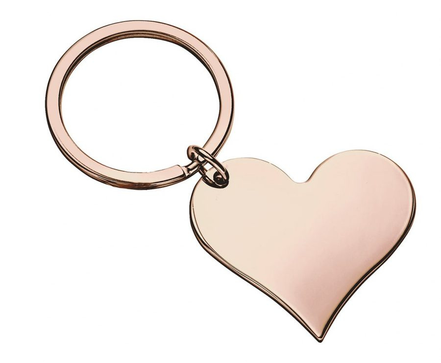Keyring single heart rose gold without box, product image