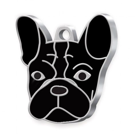 Dog name tag bulldog francese black, product image (1)