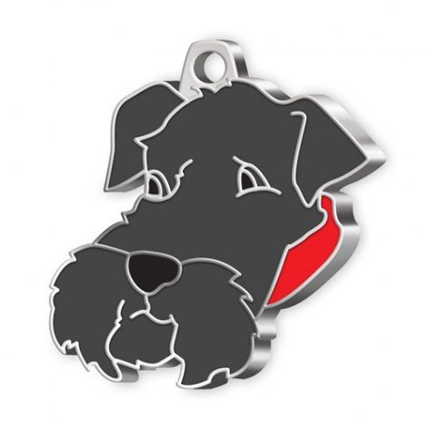 Dog name tag schnauzer grey, product image (1)