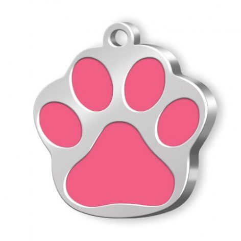Pet name tag big paw pink, product image (1)