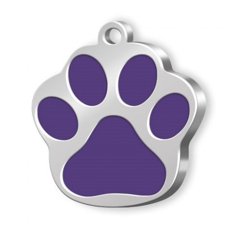 Pet name tag big paw violet, product image (1)