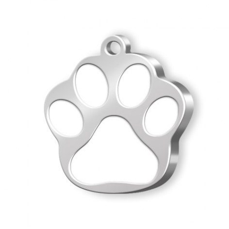 Pet name tag small paw white, product image (1)