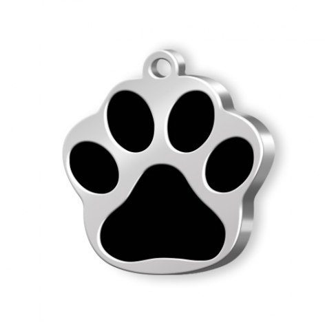 Pet name tag small paw black, product image (1)