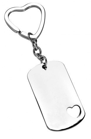 Keyring rectangular- heart-shaped hole, product image