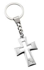 Keyring perforated cross & christ, without box