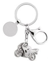Keyring motorbike -snap hook and plate