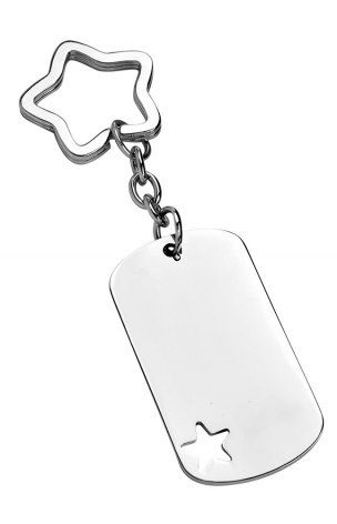 Keyring rectangular star-shaped hole, product image (1)